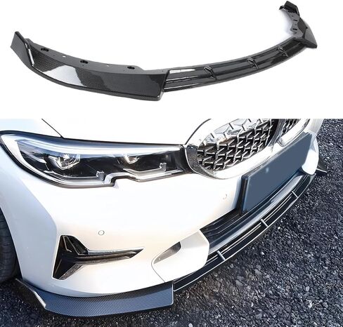 الشفة الأمامية متوافقة مع BMW G20 Base 3-Series 2019-2022، نمط V يناسب 330e 330i، ممتص الصدمات الهوائي السفلي للذقن، جسم الحماية (أسود لامع) in Saudi Arabia