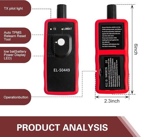 TPMS Relearn Reset Tool, Tire Pressure Sensor Programming Tool, EL-50449 TPMS Reset Device, Universal for Most Cars, Trucks, SUVs (Black) in Saudi Arabia