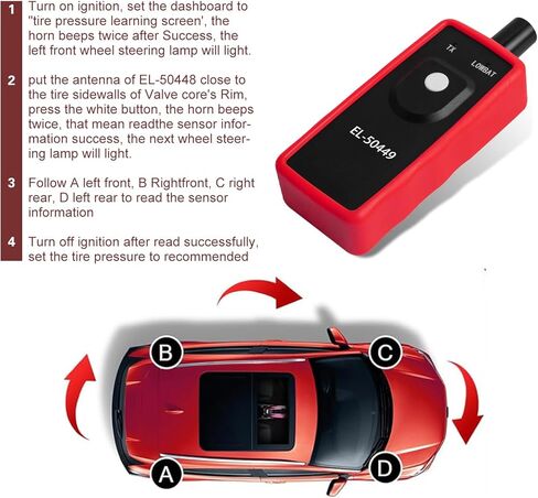 TPMS Relearn Reset Tool, Tire Pressure Sensor Programming Tool, EL-50449 TPMS Reset Device, Universal for Most Cars, Trucks, SUVs (Black) in Saudi Arabia