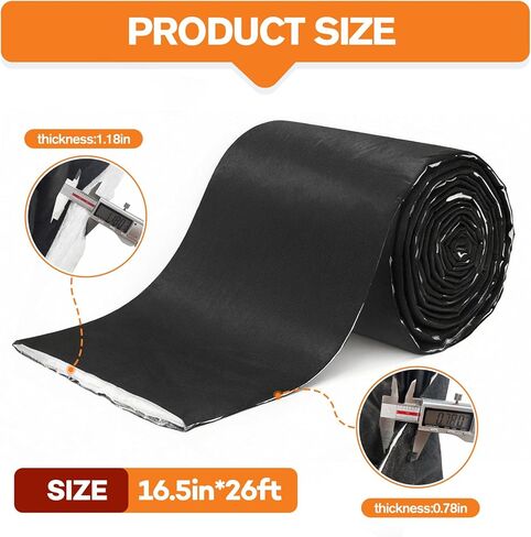 بكرة عازلة لعربة التخييم RV، حاجز حراري وصوت مقاوم للماء، عازل لشاحنة التخييم للسيارات مقاس 16.5 بوصة × 315 بوصة لتحويلات الشاحنات والمركبات الترفيهية والشاحنات in Kuwait