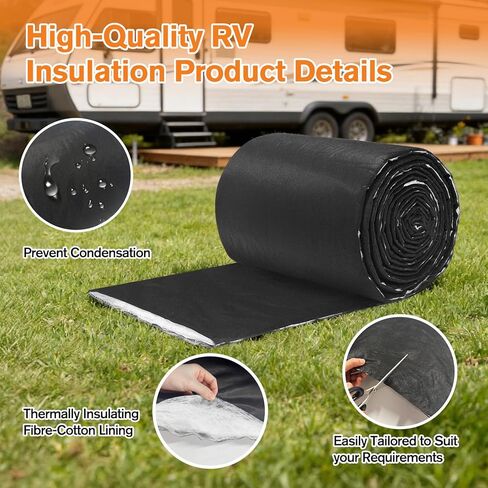 بكرة عازلة لعربة التخييم RV، حاجز حراري وصوت مقاوم للماء، عازل لشاحنة التخييم للسيارات مقاس 16.5 بوصة × 315 بوصة لتحويلات الشاحنات والمركبات الترفيهية والشاحنات in Kuwait