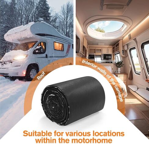 بكرة عازلة لعربة التخييم RV، حاجز حراري وصوت مقاوم للماء، عازل لشاحنة التخييم للسيارات مقاس 16.5 بوصة × 315 بوصة لتحويلات الشاحنات والمركبات الترفيهية والشاحنات in Kuwait