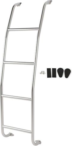 Topteng الفولاذ المقاوم للصدأ 4-Step Van Ladder Rear Step سلم 093C97 لسيارة CHEVROLET Express 1500/2500/3500 1997-2024، لـ GMC Savana 1500/2500/3500 1997-2024 in Kuwait