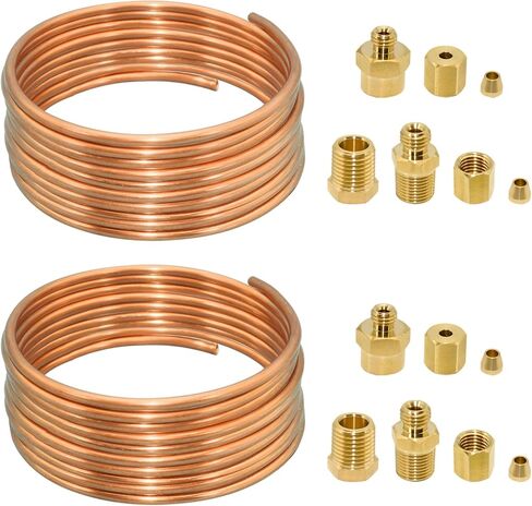72'' Oil Pressure Gauge Tubing Kit, Set of Copper Tube and Threaded Parts, Universal Fit in Saudi Arabia