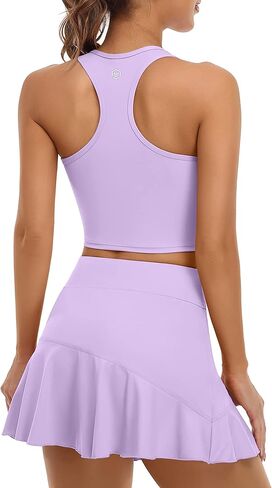 ATTRACO Women 2 Piece Tennis Dress with Shorts Workout Golf Skirts with Pockets Athletic Dress in Saudi Arabia