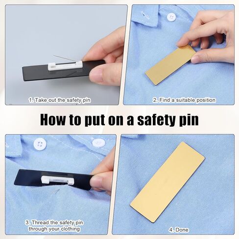 8 PCS Gold Name Tag Pin Blank Name Plates 1 X 3 Inches Blank Names Tags Badge Brushed Engraved Metal Names Plate Gold Round Corners Pin Reusable ID Nametags for Office Employee Custom Workers Students in Kuwait