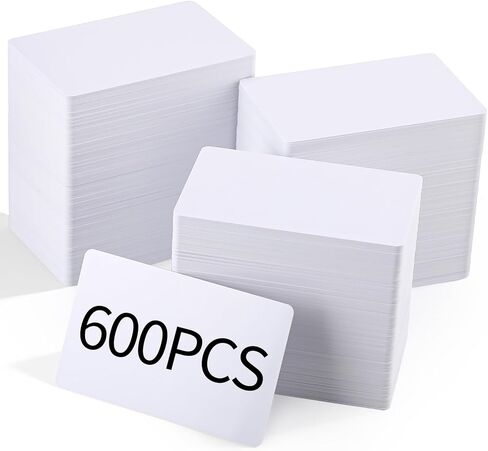 600 Pack Blank PVC ID Cards 30 Mil White Plastic Card for Photo ID Badge Printers Personal Use Direct Printing Compatible for Customized Designs in Saudi Arabia