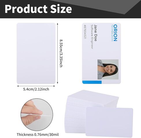 600 Pack Blank PVC ID Cards 30 Mil White Plastic Card for Photo ID Badge Printers Personal Use Direct Printing Compatible for Customized Designs in Saudi Arabia