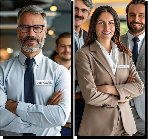 10 دبابيس لبطاقة الاسم، علامات اسم فارغة مخصصة مع مشابك لعمال المكاتب والاستخدام الشخصي، 1.5 × 3 بوصة in Saudi Arabia