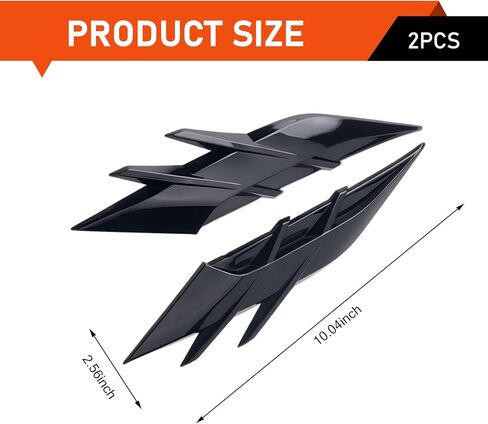 2 PCS Car Fender Side Vents, Waterproof Air Wing Vent Trim Sticker, Personalization Spoiler Body Decoration Cover, Universal for Most Cars (Black) in Saudi Arabia