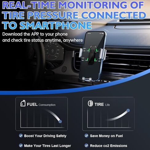 نظام مراقبة ضغط الإطارات B-Qtech RV مع 4 أجهزة استشعار خارجية، TPMS لاسلكي لشاحنة سيارة مقطورة، 6 أوضاع إنذار تدعم iOS وAndroid، عرض الضغط/درجة الحرارة في الوقت الحقيقي in Kuwait