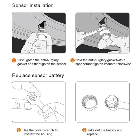 نظام مراقبة ضغط الإطارات B-Qtech RV مع 4 أجهزة استشعار خارجية، TPMS لاسلكي لشاحنة سيارة مقطورة، 6 أوضاع إنذار تدعم iOS وAndroid، عرض الضغط/درجة الحرارة في الوقت الحقيقي in Kuwait