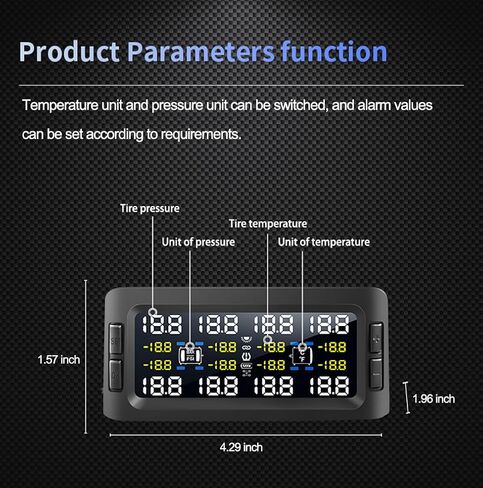 B-Qtech Tire Pressure Monitoring System Solar TPMS w/8 Flow Thru Sensors & Signal Repeater - Long Range Transmission for RV/Truck/Trailer/Camper, 7 Alert Modes Real Time Monitoring (0-199 PSI) in Saudi Arabia