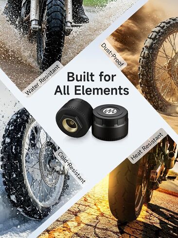 Moman RV Tire Pressure Monitoring System, Car TPMS Sensors Set of 4, Tire Pressure and Temperature Alarm, Wireless Tire Pressure Sensor, Only Support iOS in Saudi Arabia