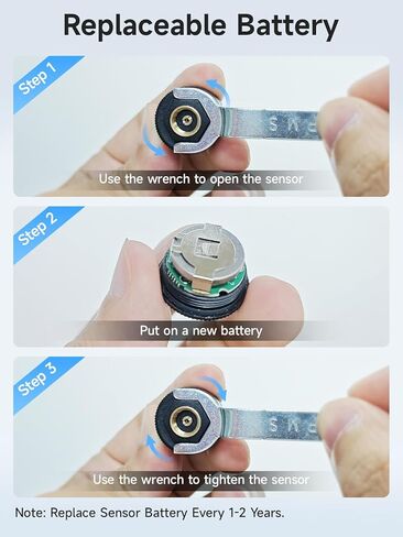 Moman RV Tire Pressure Monitoring System, Car TPMS Sensors Set of 4, Tire Pressure and Temperature Alarm, Wireless Tire Pressure Sensor, Only Support iOS in Saudi Arabia
