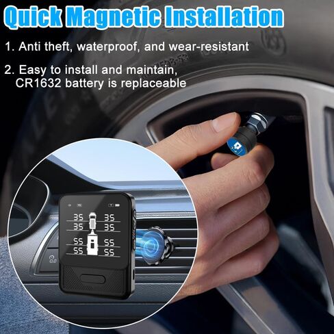 نظام مراقبة ضغط الإطارات B-Qtech TPMS مع 8 أجهزة استشعار لمراقبة الضغط/درجة الحرارة في الوقت الحقيقي، مراقبة ذكية للسيارة/الشاحنة/RV/المقطورة/التخييم (0-108 رطل لكل بوصة مربعة) in Kuwait
