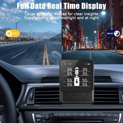 نظام مراقبة ضغط الإطارات B-Qtech TPMS مع 8 أجهزة استشعار لمراقبة الضغط/درجة الحرارة في الوقت الحقيقي، مراقبة ذكية للسيارة/الشاحنة/RV/المقطورة/التخييم (0-108 رطل لكل بوصة مربعة) in Kuwait