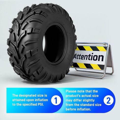 إطارات TRIBLE SIX مقاس 26x9-12 ATV UTV، 6 إطارات PR لجميع التضاريس مقاس 26x9x12 لمسار الطين الرملي، مداس اتجاهي، بدون أنابيب (عبوة من قطعتين) in Kuwait