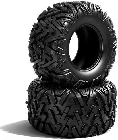 إطارات TRIBLE SIX 24x11-10 ATV UTV، 6 إطارات PR لجميع التضاريس 24x11x10 لمسار الطين الرملي، نمط القرن الكبير غير الاتجاهي، بدون أنبوب (عبوة من 2) in Kuwait
