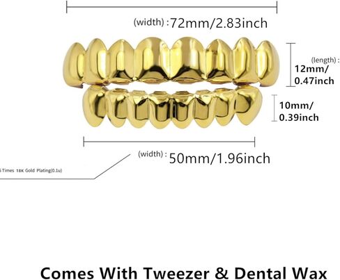 Grillz رجال الهيب هوب مطلية بالذهب أسنان Grillz Grills متألقة 8 مجوهرات أسنان 18 قيراط شوايات أسنان نحاسية مطلية بالذهب مع قضبان صب طلاء الأسنان 18 قيراط الذهب زي حفلة الهالوين للجنسين in Kuwait