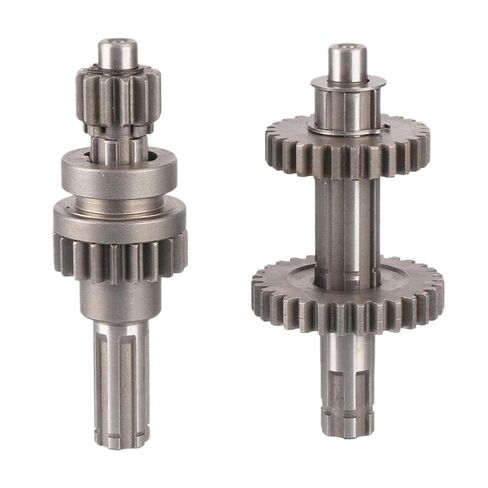 مجموعة أعمدة نقل الحركة الرئيسية والثانوية لعلبة تروس الدراجات النارية 50cc 70cc 90cc 110cc المتوافقة مع ATV (فضي) in Kuwait