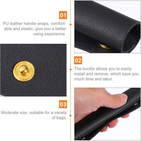 1pc Leather Handbag Black Purses for Women Purse Replacement Straps Luggage Scarf for Handbags Handles Wallet Bag Handle Protector Suitcase Travel Leather Case in Saudi Arabia