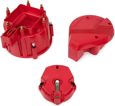 TSP Red V6 6 Cylinder HEI Distributor Male Super Cap and Rotor Kit Red in Saudi Arabia