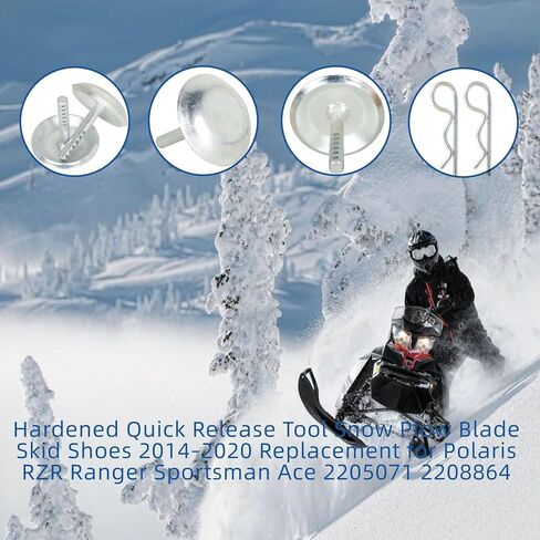 Silscvtt Hardened Quick Release Tool Snow Plow Blade Skid Shoes 2014-2020 Replacement for Polaris RZR Ranger Sportsman Ace 2205071 2208864 in Saudi Arabia