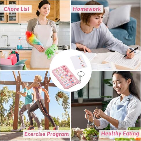 3Pcs Reminder Board, Portable Visual Schedule Keychain, ADHD Tools for Kids for Daily Weekly Planning Memo Checklist Boards in Saudi Arabia