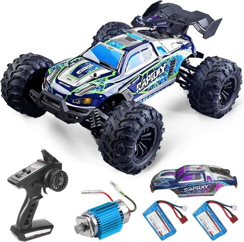 1:16 مقياس RC CAR للبالغين ، 25+ ميلا في الساعة عالية السرعة 4WD فرشاة الكربون الشاحنة الكهربائية - 4x4 مركبة التحكم عن بعد مقاومة للماء مع بطاريتين قابلة لإعادة الشحن و 2.4 جيجا هرتز عن بعد in Saudi Arabia