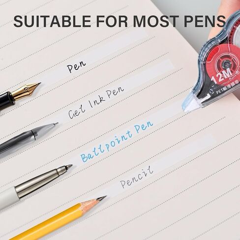 32-Pack Correction Tape with Dispenser, 39.37 ft Each, Fast Clean and Easy-to-Use White Correction Tape Office School Supplies, Random Mixed Colors in Kuwait