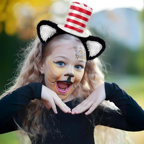 Cat Ears Headband Red Stovepipe Hat Costume In The Cute Cosplay Party in Saudi Arabia