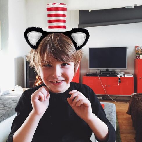 Cat Ears Headband Red Stovepipe Hat Costume In The Cute Cosplay Party in Saudi Arabia