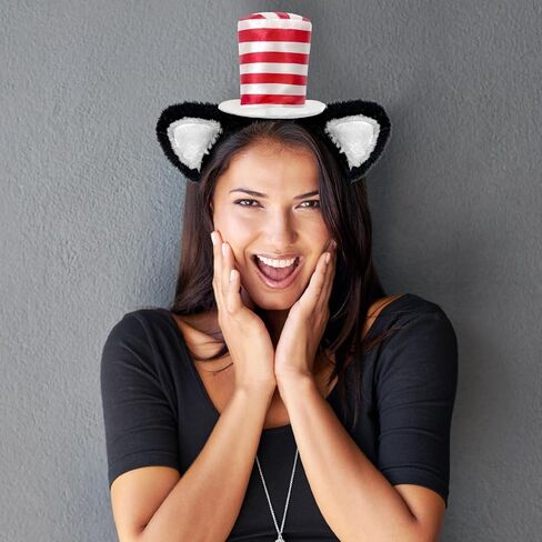 Cat Ears Headband Red Stovepipe Hat Costume In The Cute Cosplay Party in Saudi Arabia