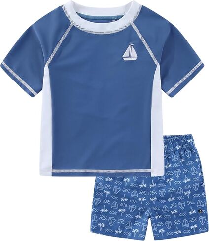 Sperry Boys UPF 50+ Rash Guard Shirt and Swim Trunks 2 Piece Swimwear Set Swimsuit for Toddler in Saudi Arabia