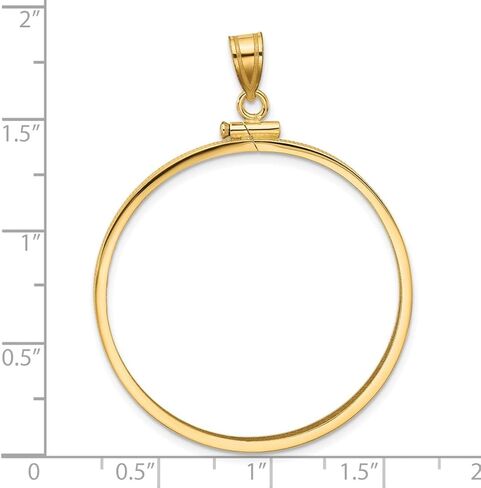 Generic 14k Polished 34.2mm x 2.85mm Screw Top Coin Bezel Pendant, Yellow in Saudi Arabia