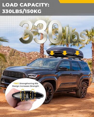 330LBS Lockable Cross Bars Roof Rack Fit for 2025 2026 Toyota 4Runner Aluminum Crossbars Cargo Bar Luggage Baggage Carrier Rooftop Accessories, for Storage Bag Kayak Snowboard Canoe Bike in Saudi Arabia