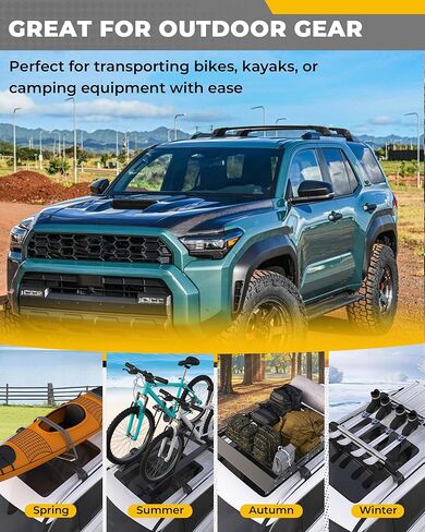 330LBS Lockable Cross Bars Roof Rack Fit for 2025 2026 Toyota 4Runner Aluminum Crossbars Cargo Bar Luggage Baggage Carrier Rooftop Accessories, for Storage Bag Kayak Snowboard Canoe Bike in Saudi Arabia