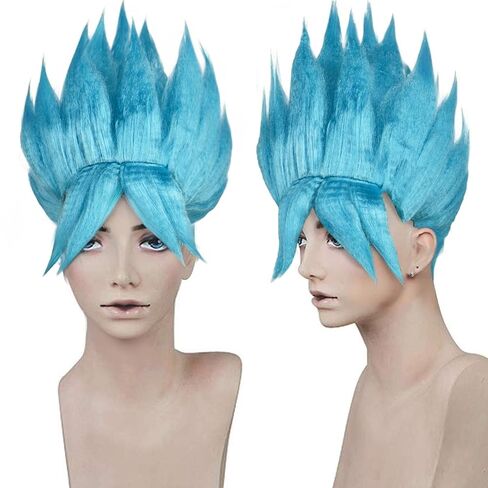 ANOGOL Hair Cap+ Short Silver Cosplay Wig Sea Witch Wig Grey White Spiky Wig Women Anime Wig Synthetic Wig Short Layered Wigs Men for Party Costume Wig for Halloween Wig in Saudi Arabia