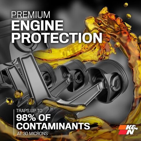 K&N Premium Oil Filter: Designed to Protect your Engine: Compatible with select vehicles, see product descripition for complete list, HP-2012 in Kuwait