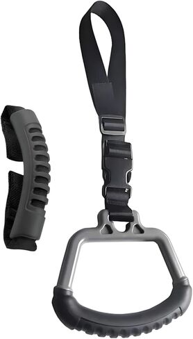 مجموعة أدوات مساعدة السيارة 2 في 1 | أدوات مساعدة على الحركة للخروج من السيارة، قضيب إمساك علوي وخلفي قابل للتعديل مع قبضة مطاطية ناعمة لمزيد من الدعم عند الدخول والخروج من السيارة (2، أسود) in Kuwait