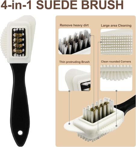 منظف ​​الأحذية من جلد الغزال - منظف أحذية من جلد الغزال وجلد النوبوك بوزن 6.76 أونصة مع فرشاة ومنشفة، منظف جلد الغزال ينظف البقع والأوساخ من جلد الغزال وأحذية النوبوك والأحذية والحقائب والأثاث والمزيد in Kuwait