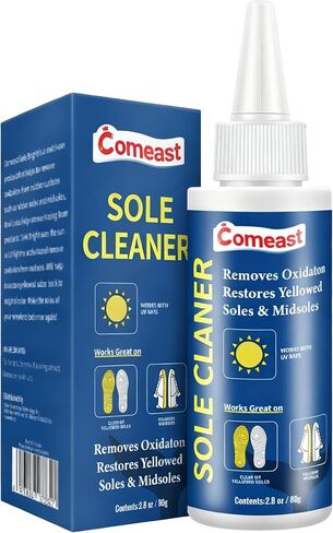 مزيل أكسدة نعل الحذاء الرياضي ومحلول ترميمه، النعل الجليدي والنعل المطاطي، صلصة النعل للنعال الصفراء، مبيض نعل الحذاء المنشط بأشعة الشمس، 2.8 أونصة سائلة in Kuwait