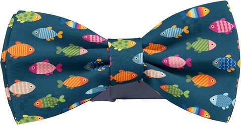 Pre-Tied Bow-Tie (Beautiful Fish Icons Pattern) Adjustable Bowties for Kids, Toddlers, Adults, Dogs, Cats, Pets in Saudi Arabia