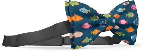Pre-Tied Bow-Tie (Beautiful Fish Icons Pattern) Adjustable Bowties for Kids, Toddlers, Adults, Dogs, Cats, Pets in Saudi Arabia
