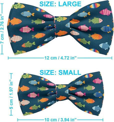 Pre-Tied Bow-Tie (Beautiful Fish Icons Pattern) Adjustable Bowties for Kids, Toddlers, Adults, Dogs, Cats, Pets in Saudi Arabia