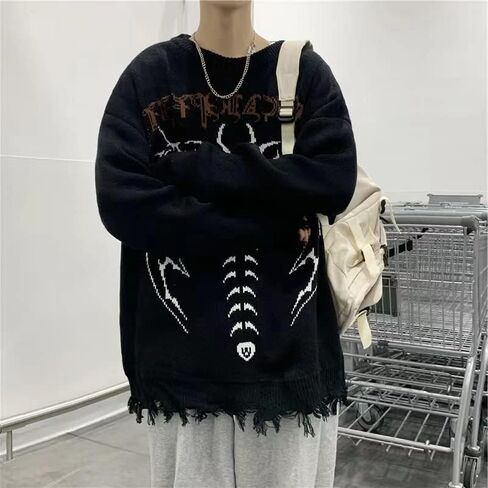 Retro Fairy Grunge Aesthetic Sweater Women Goth Punk Harajuku Tops Y2k Dark Alternative Men Clothes in Saudi Arabia