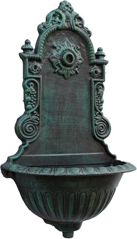 European-Style Retro Die-Casting Craft Aluminum Wash Basin Sink Faucet Home Furnishing Decorative Wall Decoration Courtyard Sink Wall Water Fountain in Saudi Arabia
