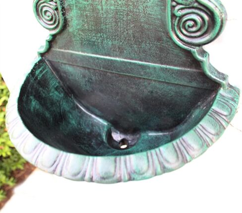 European-Style Retro Die-Casting Craft Aluminum Wash Basin Sink Faucet Home Furnishing Decorative Wall Decoration Courtyard Sink Wall Water Fountain in Saudi Arabia
