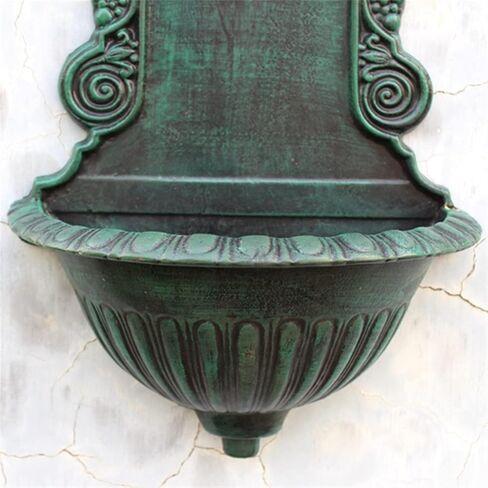European-Style Retro Die-Casting Craft Aluminum Wash Basin Sink Faucet Home Furnishing Decorative Wall Decoration Courtyard Sink Wall Water Fountain in Saudi Arabia